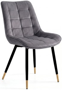 Krzesło Tapicerowane Welur Ciemno Szare Big 032 