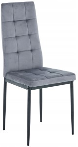 Krzesło Tapicerowane Welur Ciemno Szare Big 011 