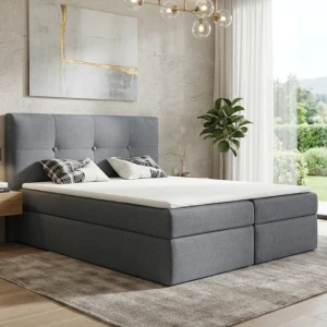 Łóżko 120x200 Kontynentalne Almeirim + 2 Pojemniki + Materac + Toper  I  Fancy 85 I Outlet  38898
