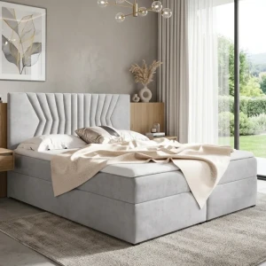 Łóżko 180x200 Kontynentalne Vicar + 2 Pojemniki + Materac + Toper  I Fancy 83 (Outlet -34262)