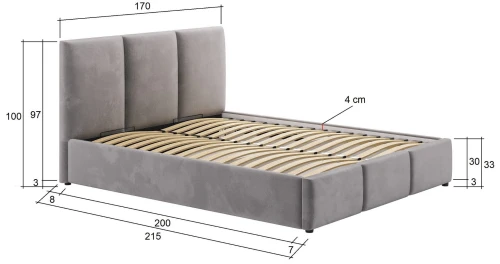 Łóżko 160x200 tapicerowane z pojemnikiem Cosenza || Riviera 91 (Outlet M5)