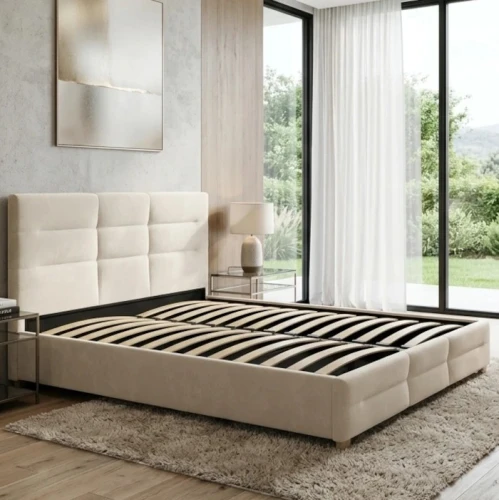 Łóżko 180x 200 tapicerowane z pojemnikiem Bergamo || Riviera 16 (Outlet)
