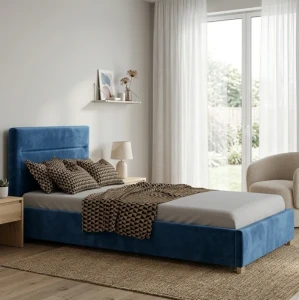 Łóżko 90x200 Tapicerowane Monza + Pojemnik I Matt  Velvet 74 I Outlet  38074