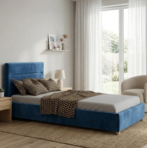 Łóżko 90x200 Tapicerowane Monza + Pojemnik I Matt  Velvet 74 I Outlet  38074