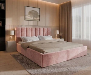 Łóżko 200x200 tapicerowane z pojemnikiem Vinci || Matt Velvet 61 || Outlet 38703