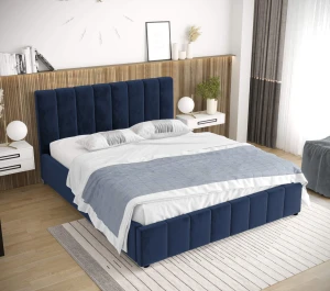 Łóżko 160x200 tapicerowane z pojemnikiem VINCI SLIM || Riviera 81 || Outlet M4