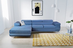 Sofa Narożnik  Agrigento Rozkładana Z Funkcją Spania I Pojemnikiem 