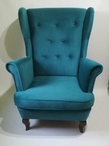 Fotel Skandynawski Z 8 Guzikami Uszak 3 - Kolory I Tkaniny Do Wyboru Dostawa 0Zł