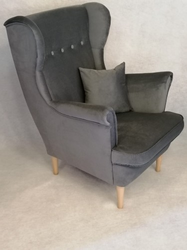 Fotel Skandynawski Z 5 Guzikami Uszak 5 - Kolory I Tkaniny Do Wyboru Dostawa 0Zł