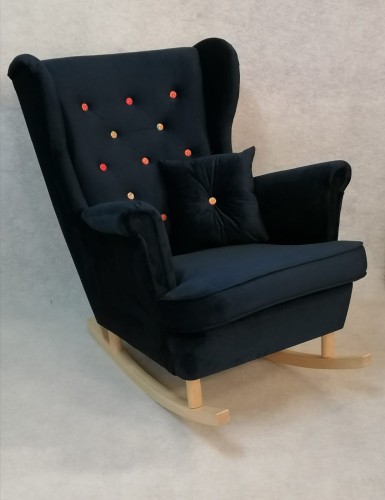 Fotel Bujany Skandynawski Z Kryształkami Uszak 6 Glamour - Kolory I Tkaniny Do Wyboru Dostawa 0Zł