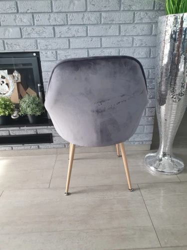 Krzesło Tapicerowane Welur Ciemno Szare Big 029 Dostawa 0Zł