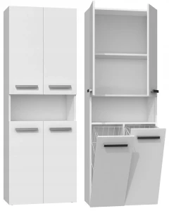 SZAFKA ŁAZIENKOWA NEL DK 2K 60CM - BIEL MAT