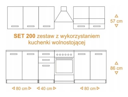 SZAFKA KUCHENNA DO ZESTAWU 45CM BIEL DĄB ARTISAN